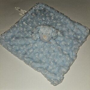 Blankets & Beyond Blue Puppy Dog Lovey Security Plush Toy Rosette Soft Fleece